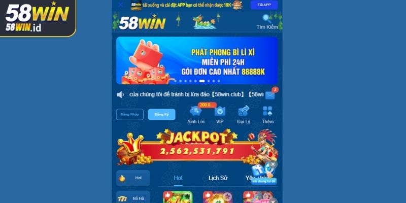 Đăng Ký 58win 2 Truy cập trang web 58WIN